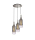 Yorktown 51cm Round 3 Light Pendant 16cm Cylinder Glass Polished Nickel/Matt Black Smoked/Clear-1