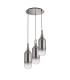 Yorktown 51cm Round 3 Light Pendant 16cm Cylinder Glass Polished Nickel/Matt Black Smoked/Clear-4