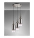 Yorktown 51cm Round 3 Light Pendant 16cm Cylinder Glass Polished Nickel/Matt Black Smoked/Clear-10