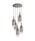 Yorktown 61cm Round 5 Light Pendant 16cm Cylinder Glass Polished Nickel/Matt Black Smoked/Clear-1