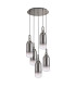 Yorktown 61cm Round 5 Light Pendant 16cm Cylinder Glass Polished Nickel/Matt Black Smoked/Clear-4