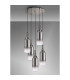 Yorktown 61cm Round 5 Light Pendant 16cm Cylinder Glass Polished Nickel/Matt Black Smoked/Clear-10