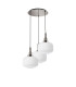Yorktown 65cm 2m Round Pendant 3 x E27 Polished Nickel/Matt Black 30cm Pumpkin Shaped Ribbed Opal Glass-4