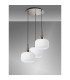 Yorktown 65cm 2m Round Pendant 3 x E27 Polished Nickel/Matt Black 30cm Pumpkin Shaped Ribbed Opal Glass-10
