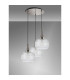Yorktown 65cm 2m Round Pendant 3 x E27 Polished Nickel/Matt Black 30cm Pumpkin Shaped Ribbed Clear Glass-10