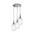 Yorktown 55cm Round 3 Light Pendant 20cm Tubular Ribbed Glass Polished Nickel/Matt Black Clear-1