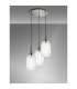 Yorktown 55cm Round 3 Light Pendant 20cm Tubular Ribbed Glass Polished Nickel/Matt Black Clear-3