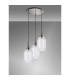 Yorktown 55cm Round 3 Light Pendant 20cm Tubular Ribbed Glass Polished Nickel/Matt Black Clear-10