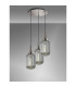 Yorktown 55cm Round 3 Light Pendant 20cm Tubular Ribbed Glass Polished Nickel/Matt Black Smoked-3