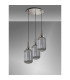 Yorktown 55cm Round 3 Light Pendant 20cm Tubular Ribbed Glass Polished Nickel/Matt Black Smoked-10