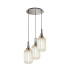 Yorktown 55cm Round 3 Light Pendant 20cm Tubular Ribbed Glass Polished Nickel/Matt Black Champagne-1
