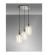 Yorktown 55cm Round 3 Light Pendant 20cm Tubular Ribbed Glass Polished Nickel/Matt Black Champagne-3
