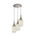 Yorktown 55cm Round 3 Light Pendant 20cm Tubular Ribbed Glass Polished Nickel/Matt Black Champagne-4