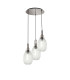 Yorktown 55cm Round 3 Light Pendant 20cm Almond Ribbed Glass Polished Nickel/Matt Black Clear-1