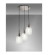 Yorktown 55cm Round 3 Light Pendant 20cm Almond Ribbed Glass Polished Nickel/Matt Black Clear-3