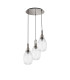 Yorktown 55cm Round 3 Light Pendant 20cm Almond Ribbed Glass Polished Nickel/Matt Black Clear-4