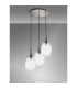 Yorktown 55cm Round 3 Light Pendant 20cm Almond Ribbed Glass Polished Nickel/Matt Black Clear-9