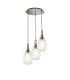 Yorktown 55cm Round 3 Light Pendant 20cm Almond Ribbed Glass Polished Nickel/Matt Black Champagne-1