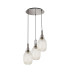 Yorktown 55cm Round 3 Light Pendant 20cm Almond Ribbed Glass Polished Nickel/Matt Black Champagne-4