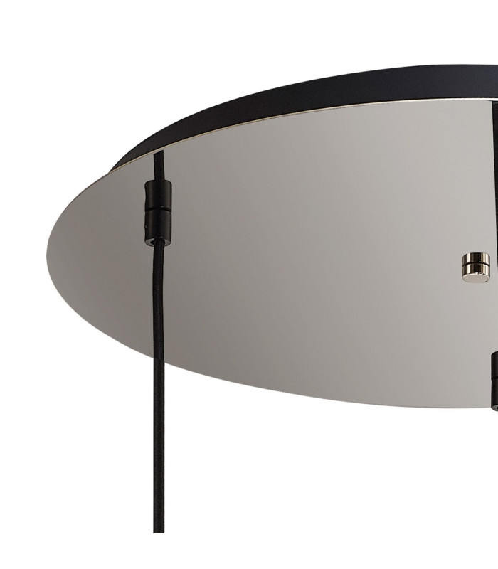 Yorktown 55cm Round 3 Light Pendant 20cm Almond Ribbed Glass Polished Nickel/Matt Black Opal-7