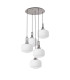 Yorktown 75cm 2.5m Round Pendant 5 x E27 Pewter/Matt Black 30cm Pumpkin Shaped Ribbed Opal Glass-4