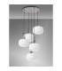 Yorktown 75cm 2.5m Round Pendant 5 x E27 Pewter/Matt Black 30cm Pumpkin Shaped Ribbed Opal Glass-10
