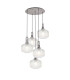 Yorktown 75cm 2.5m Round Pendant 5 x E27 Pewter/Matt Black 30cm Pumpkin Shaped Ribbed Clear Glass-1