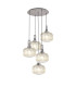 Yorktown 75cm 2.5m Round Pendant 5 x E27 Pewter/Matt Black 30cm Pumpkin Shaped Ribbed Champagne Glass-1