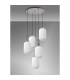Yorktown 65cm Round 5 Light Pendant 20cm Tubular Ribbed Glass Aged Pewter/Matt Black Opal-9