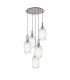 Yorktown 65cm Round 5 Light Pendant 20cm Tubular Ribbed Glass Aged Pewter/Matt Black Clear-1