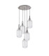 Yorktown 65cm Round 5 Light Pendant 20cm Tubular Ribbed Glass Aged Pewter/Matt Black Clear-4