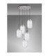 Yorktown 65cm Round 5 Light Pendant 20cm Tubular Ribbed Glass Aged Pewter/Matt Black Clear-10