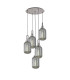 Yorktown 65cm Round 5 Light Pendant 20cm Tubular Ribbed Glass Aged Pewter/Matt Black Smoked-1