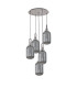 Yorktown 65cm Round 5 Light Pendant 20cm Tubular Ribbed Glass Aged Pewter/Matt Black Smoked-4