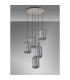Yorktown 65cm Round 5 Light Pendant 20cm Tubular Ribbed Glass Aged Pewter/Matt Black Smoked-10