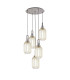 Yorktown 65cm Round 5 Light Pendant 20cm Tubular Ribbed Glass Aged Pewter/Matt Black Champagne-1