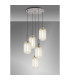Yorktown 65cm Round 5 Light Pendant 20cm Tubular Ribbed Glass Aged Pewter/Matt Black Champagne-3
