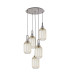 Yorktown 65cm Round 5 Light Pendant 20cm Tubular Ribbed Glass Aged Pewter/Matt Black Champagne-4