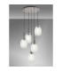 Yorktown 65cm Round 5 Light Pendant 20cm Almond Ribbed Glass Aged Pewter/Matt Black Clear-3