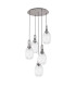 Yorktown 65cm Round 5 Light Pendant 20cm Almond Ribbed Glass Aged Pewter/Matt Black Clear-4