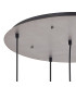 Yorktown 65cm Round 5 Light Pendant 20cm Almond Ribbed Glass Aged Pewter/Matt Black Clear-7