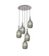 Yorktown 65cm Round 5 Light Pendant 20cm Almond Ribbed Glass Aged Pewter/Matt Black Smoked-1