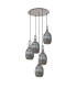 Yorktown 65cm Round 5 Light Pendant 20cm Almond Ribbed Glass Aged Pewter/Matt Black Smoked-4