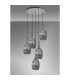 Yorktown 65cm Round 5 Light Pendant 20cm Almond Ribbed Glass Aged Pewter/Matt Black Smoked-9