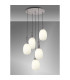 Yorktown 65cm Round 5 Light Pendant 20cm Almond Ribbed Glass Aged Pewter/Matt Black Opal-3