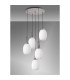 Yorktown 65cm Round 5 Light Pendant 20cm Almond Ribbed Glass Aged Pewter/Matt Black Opal-9