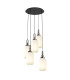 Yorktown 65cm Round 5 Light Pendant 20cm Tubular Ribbed Glass Antique Silver/Matt Black Opal-1