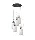 Yorktown 65cm Round 5 Light Pendant 20cm Tubular Ribbed Glass Antique Silver/Matt Black Opal-4