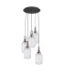 Yorktown 65cm Round 5 Light Pendant 20cm Tubular Ribbed Glass Antique Silver/Matt Black Clear-4