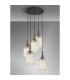 Yorktown 65cm Round 5 Light Pendant 20cm Tubular Ribbed Glass Antique Silver/Matt Black Champagne-10